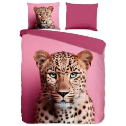 Pure dekbedovertrek panter - 2 persoons 200x200/220 cm - Roze - Microvezel
