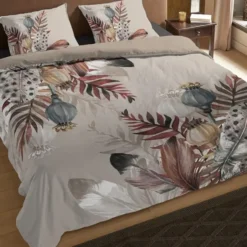 Pure dekbedovertrek veren - Lits jumeaux 240x200/220 cm - Taupe - Microvezel