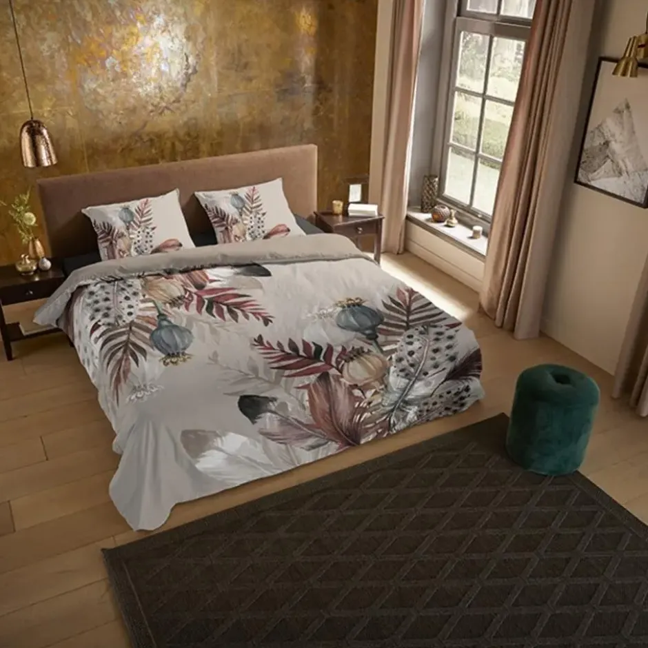 Pure dekbedovertrek veren - Lits jumeaux 240x200/220 cm - Taupe - Microvezel