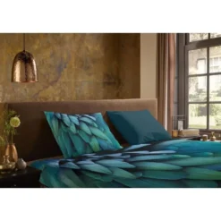 Pure dekbedovertrek veren - Lits jumeaux 240x200/220 cm - Petrol - Microvezel