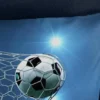 Pure dekbedovertrek voetbal - 1 persoons 140x200/220 cm - Blauw - Microvezel