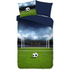 Pure dekbedovertrek voetbal - 1 persoons 140x200/220 cm - Multi - Microvezel