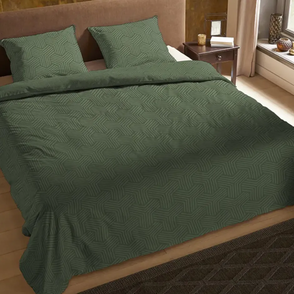 Pure Groningen Dekbedovertrek Groen-1-persoons (140 x 200/220 cm)