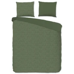 Pure Groningen Dekbedovertrek Groen-2-persoons (200 x 200/220 cm)