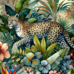 Pure Majestueuze Jaguar Dekbedovertrek Multi-1-persoons (140 x 200/220 cm)