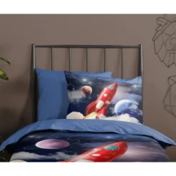 Pure Rocket Kinderdekbedovertrek Blauw