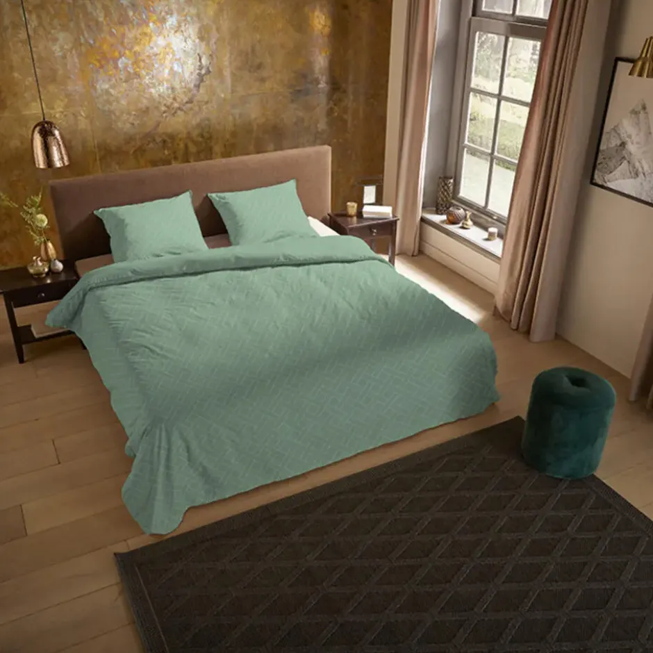 Pure Rotterdam Dekbedovertrek Groen-2-persoons (200 x 200/220 cm)