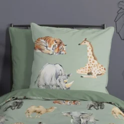 Pure Safari Kinderdekbedovertrek Groen