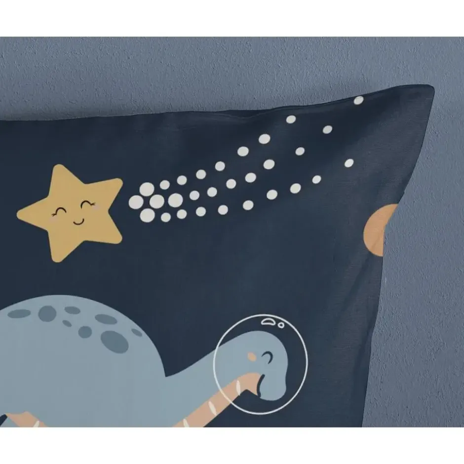 Pure SpaceDino Kinderdekbedovertrek Blauw
