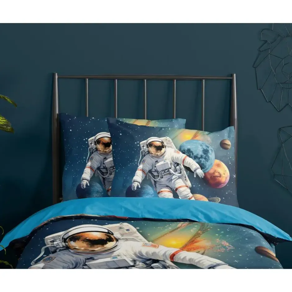 Pure Space Explorer Kinderdekbedovertrek Blauw