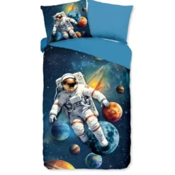 Pure Space Explorer Kinderdekbedovertrek Blauw