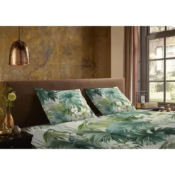 Pure Tropische Bloei Dekbedovertrek Groen-2-persoons (200 x 200/220...