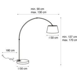 Qazqa booglamp arc-basic zwart e27