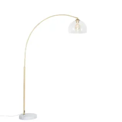 Qazqa booglamp arc goudkleurig e27