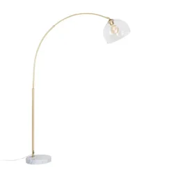 Qazqa booglamp arc goudkleurig e27
