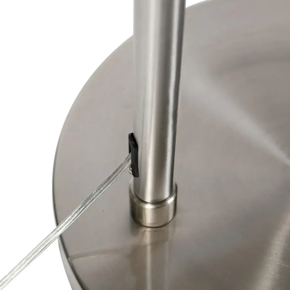 Qazqa booglamp arc zilverkleurig e27