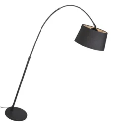 Qazqa booglamp arc zwart e27