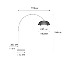 Qazqa booglamp pua zwart e27