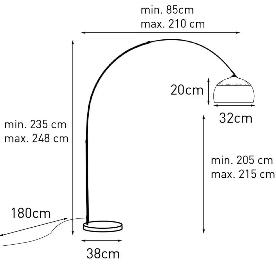 Qazqa booglamp xxl goudkleurig e27