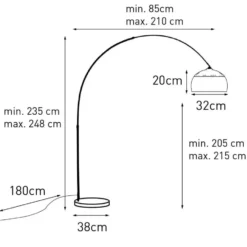 Qazqa booglamp xxl zwart e27