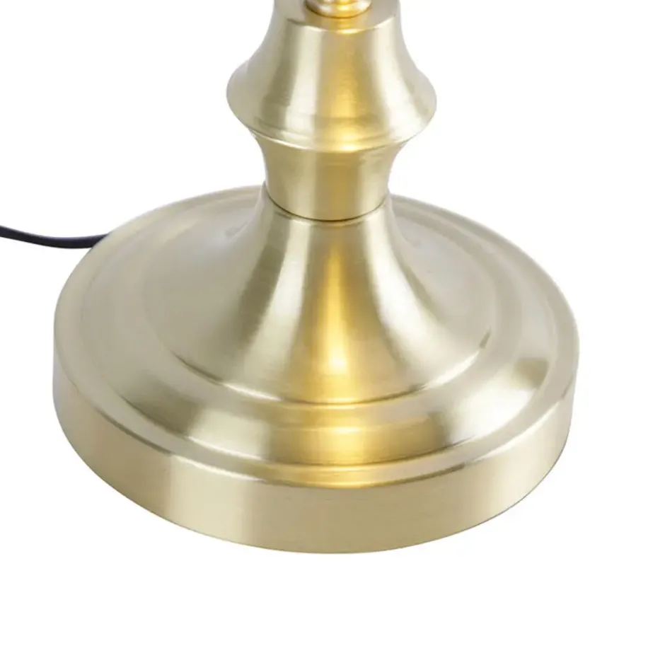 Qazqa bureaulamp banker goudkleurig e27