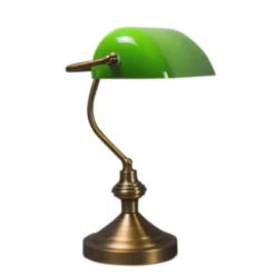 Qazqa bureaulamp banker groen e27