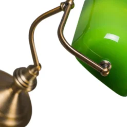 Qazqa bureaulamp banker groen e27