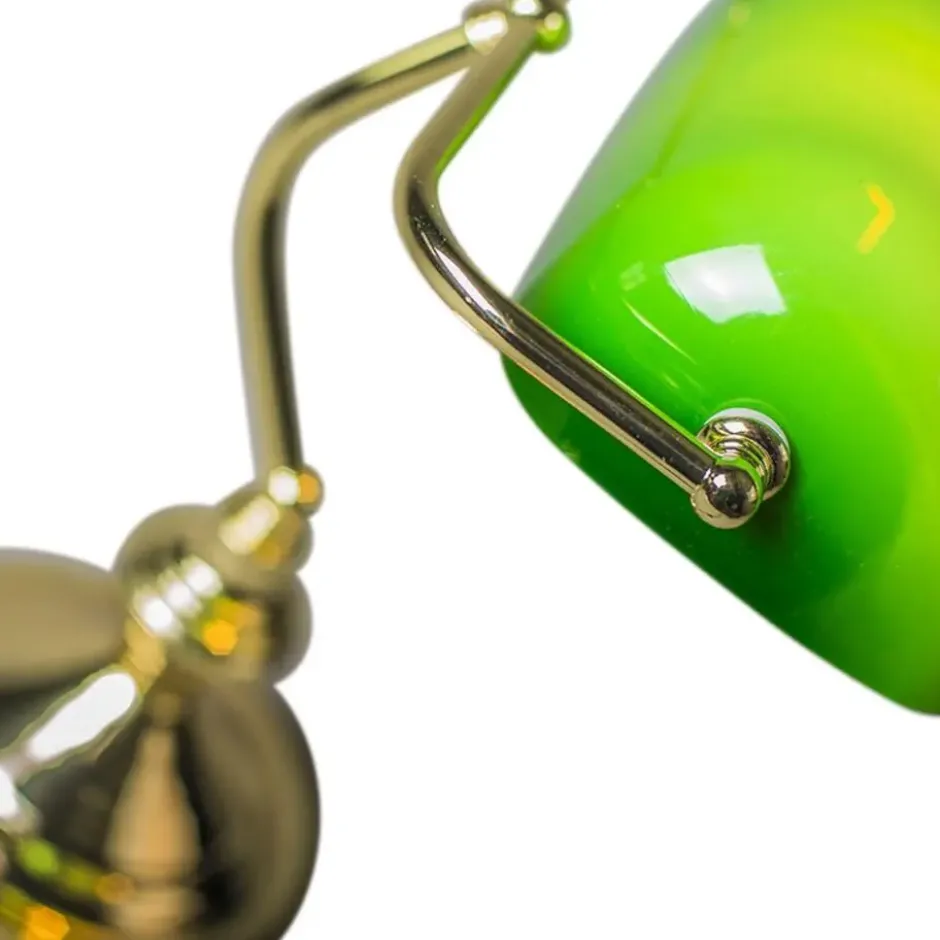 Qazqa bureaulamp banker groen e27