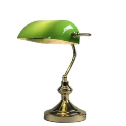 Qazqa bureaulamp banker groen e27