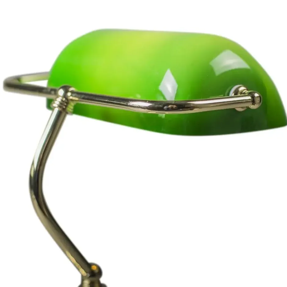 Qazqa bureaulamp banker groen e27