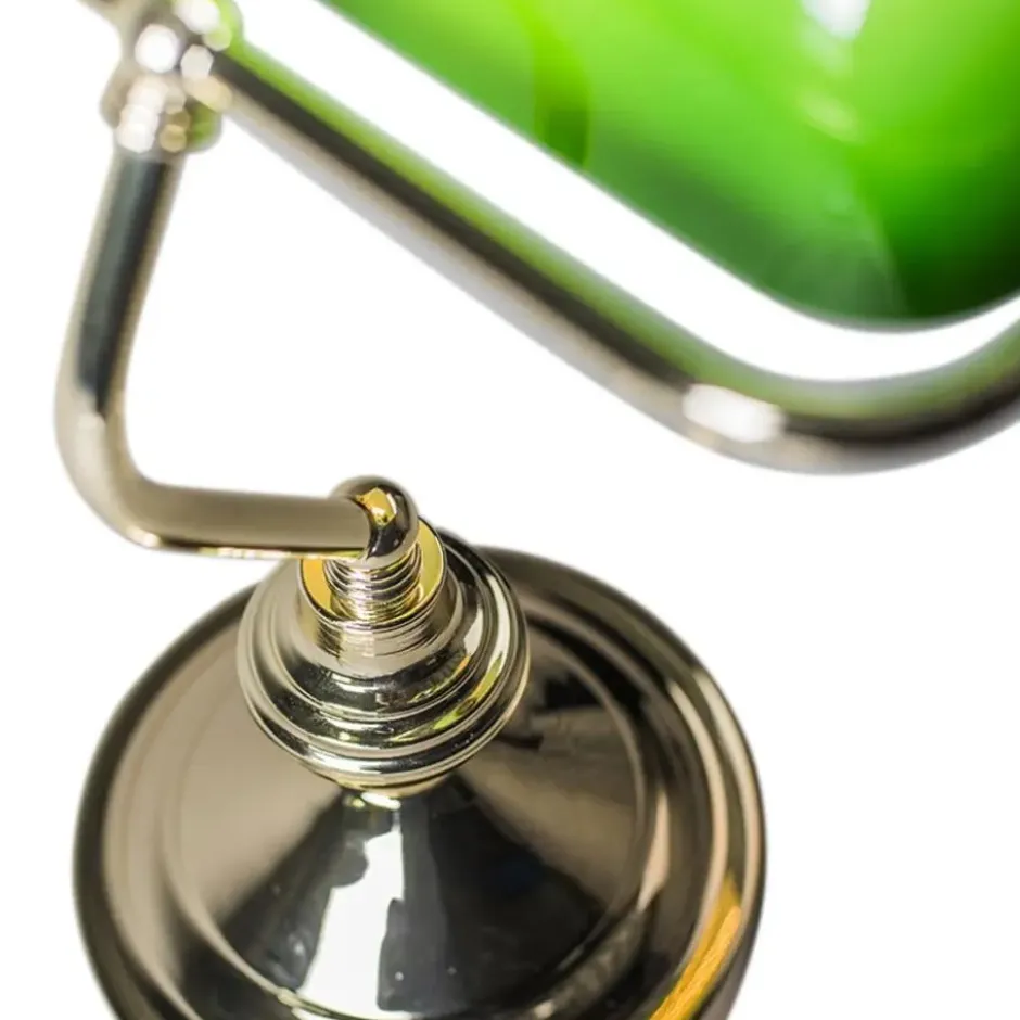 Qazqa bureaulamp banker groen e27