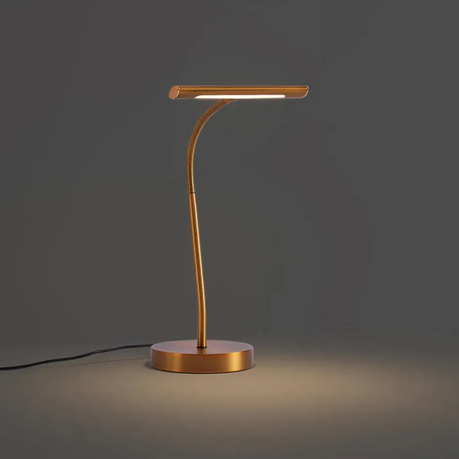 Qazqa bureaulamp tableau bronskleurig