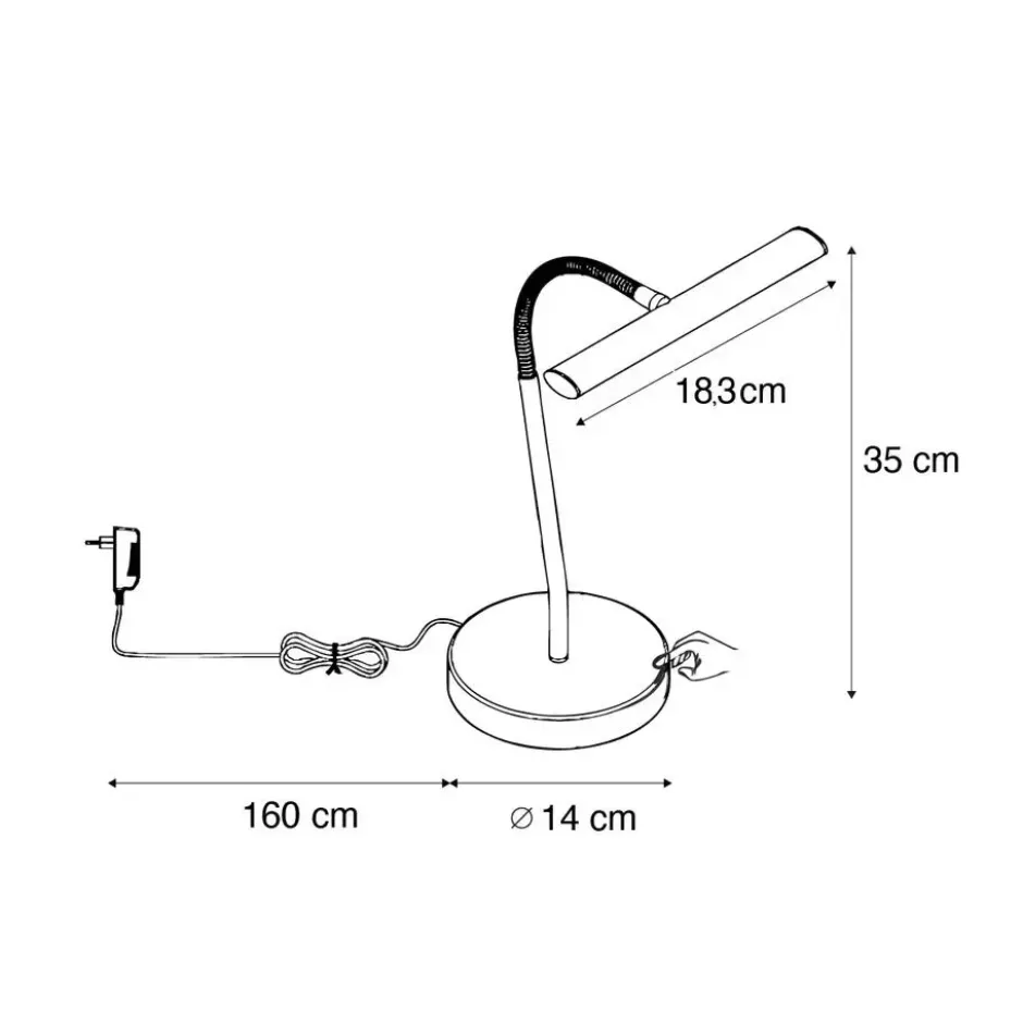 Qazqa bureaulamp tableau bronskleurig