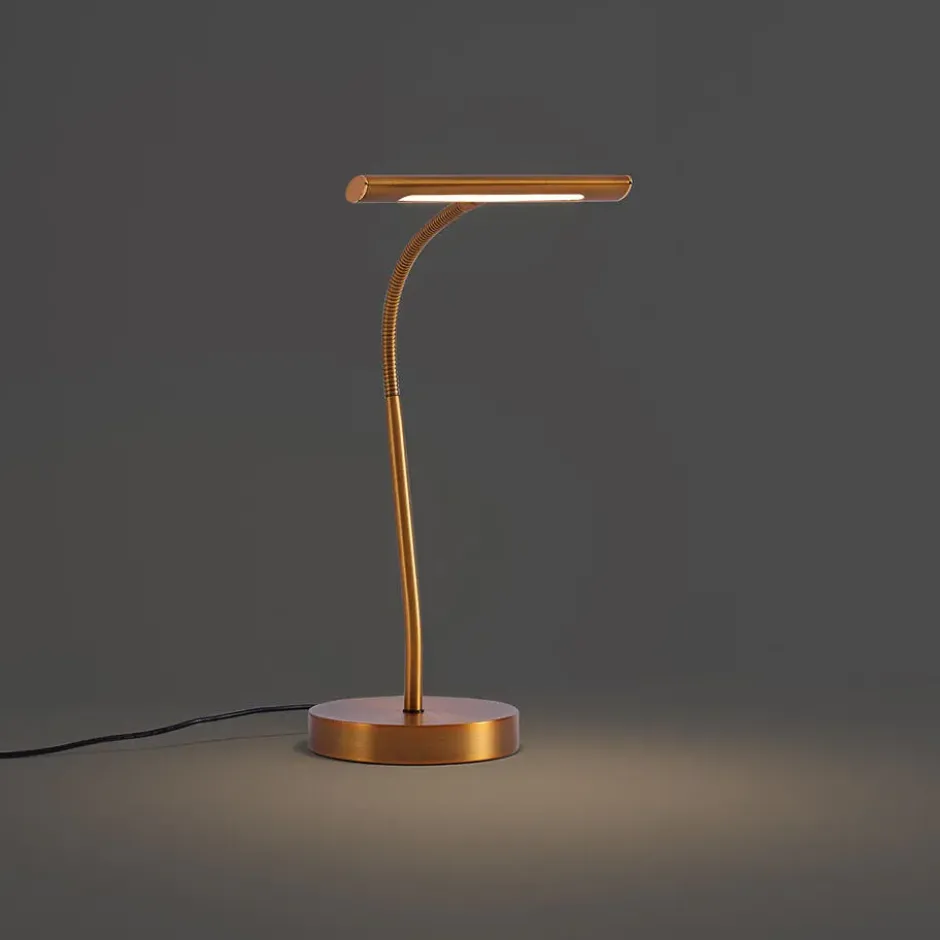 Qazqa bureaulamp tableau bronskleurig