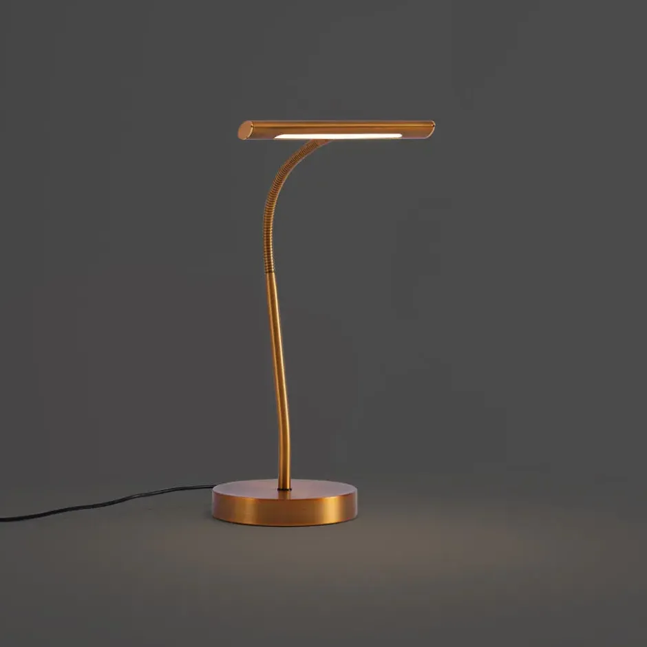 Qazqa bureaulamp tableau bronskleurig