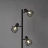 QAZQA Design vloerlamp zwart 3-lichts verstelbaar - Mesh - Zwart