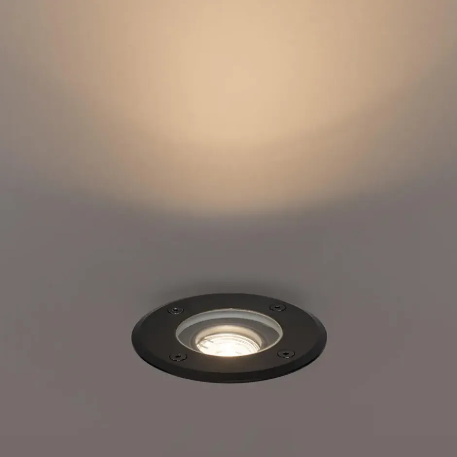 Qazqa grondspot delux zwart gu10