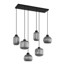 Qazqa hanglamp ana zwart e27