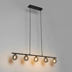 Qazqa hanglamp athens zwart g9