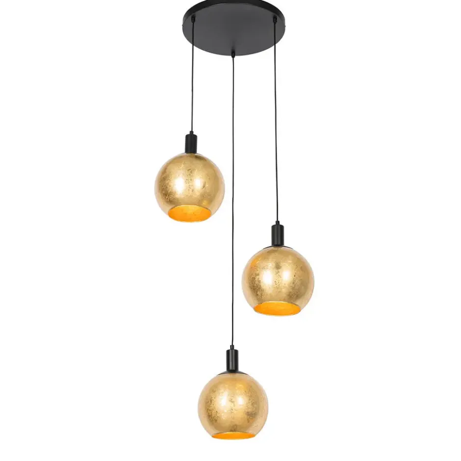Qazqa hanglamp bert goudkleurig e27
