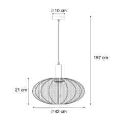 Qazqa hanglamp bida bruin e27