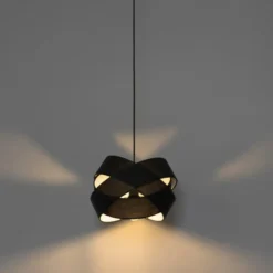 Qazqa hanglamp cloth zwart e27
