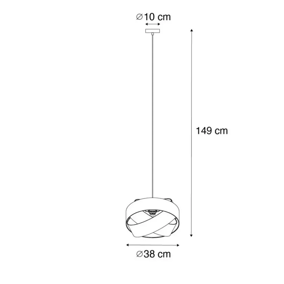 Qazqa hanglamp cloth zwart e27