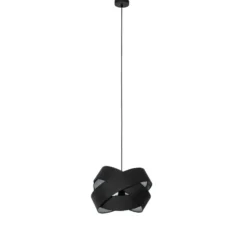Qazqa hanglamp cloth zwart e27