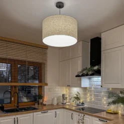 Qazqa hanglamp combi beige e27