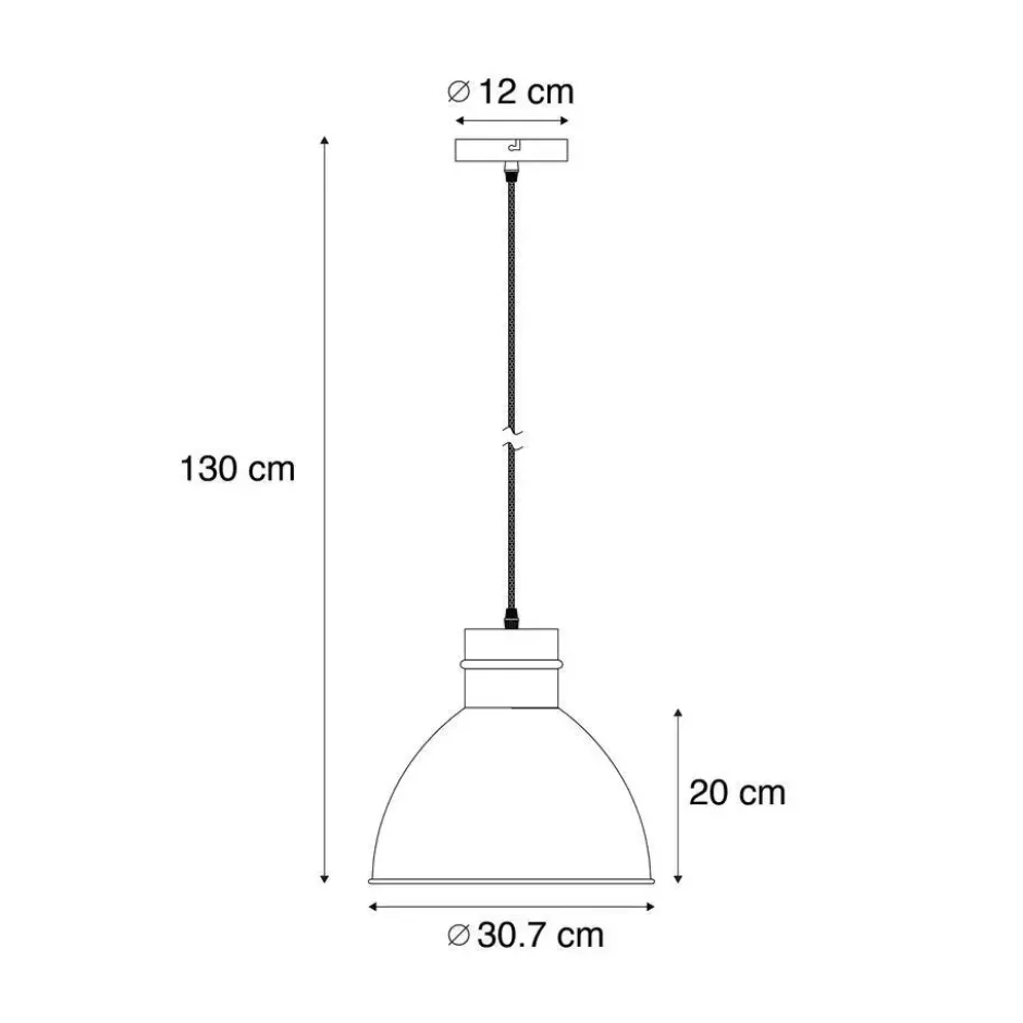Qazqa hanglamp dory grijs e27