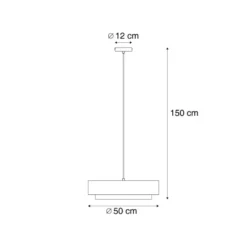 Qazqa hanglamp drum duo zwart e27