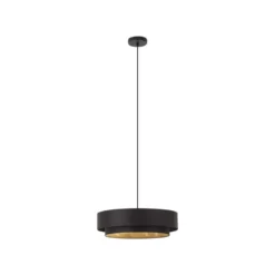 Qazqa hanglamp drum duo zwart e27
