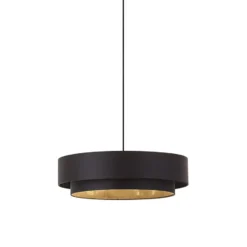 Qazqa hanglamp drum duo zwart e27