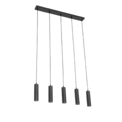 Qazqa hanglamp jeana zwart gu10